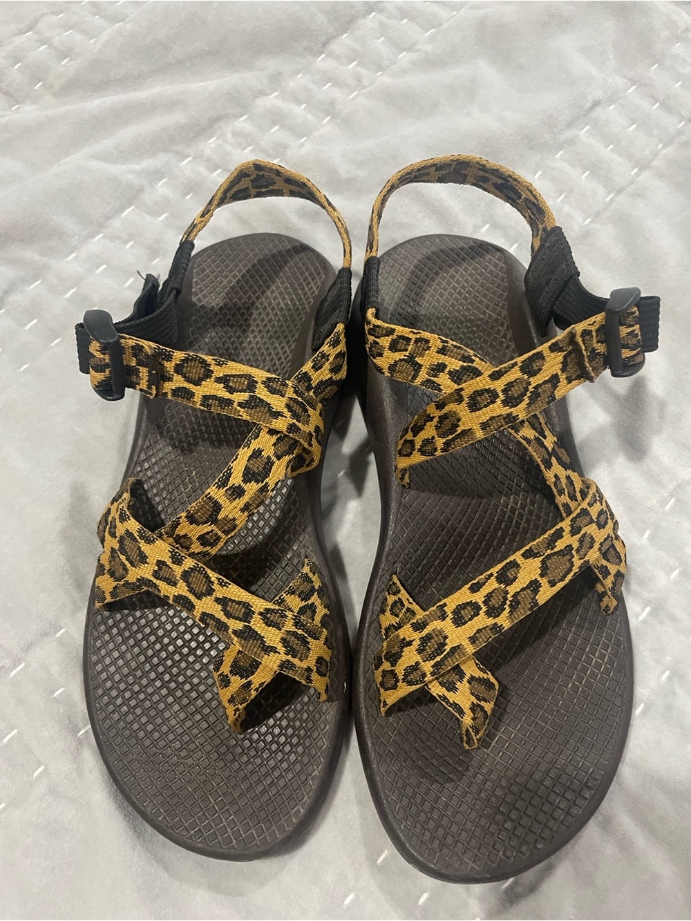 Chaco Women’s Leopard Strap Sandals - Yellow/Brown